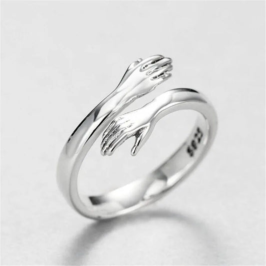 Creative Love Hug Silver Color Ring